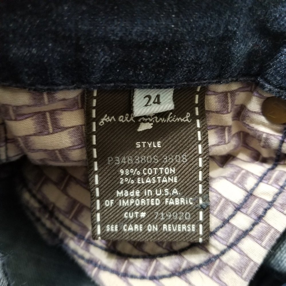 7FAM jeans 24 Crop Dojo capri denim lightly distressed stretch P348380S-380S Y2K - Picture 13 of 14